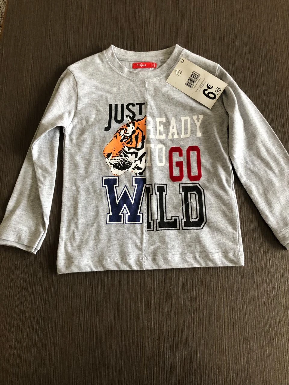 tee shirt tigre manches longues garcon tissaia 104 cm 4 ans